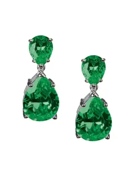 Emerald Double Drop Earrings