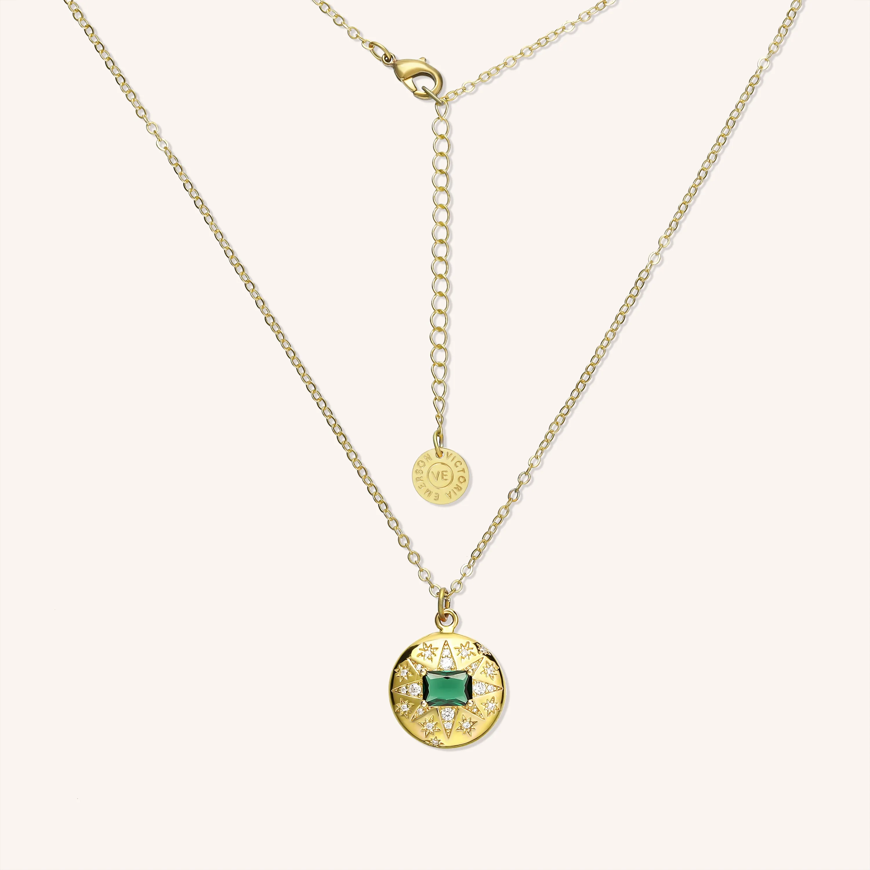 Emerald Sun Pendant Necklace