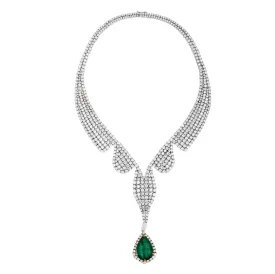 Emeralds & Diamonds Love Suite (123.27 ct Emeralds & Diamonds) in White Gold