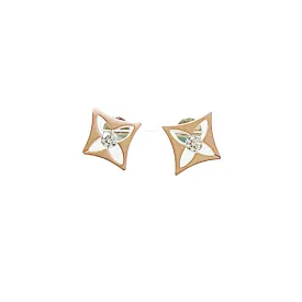 ER138RG B.Tiff Floro Rose Gold Plated Stainless Steel Earrings