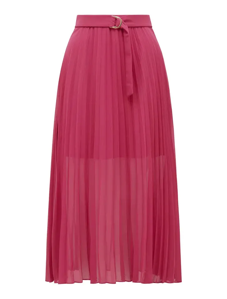 Esme Belted Pleated Skirt