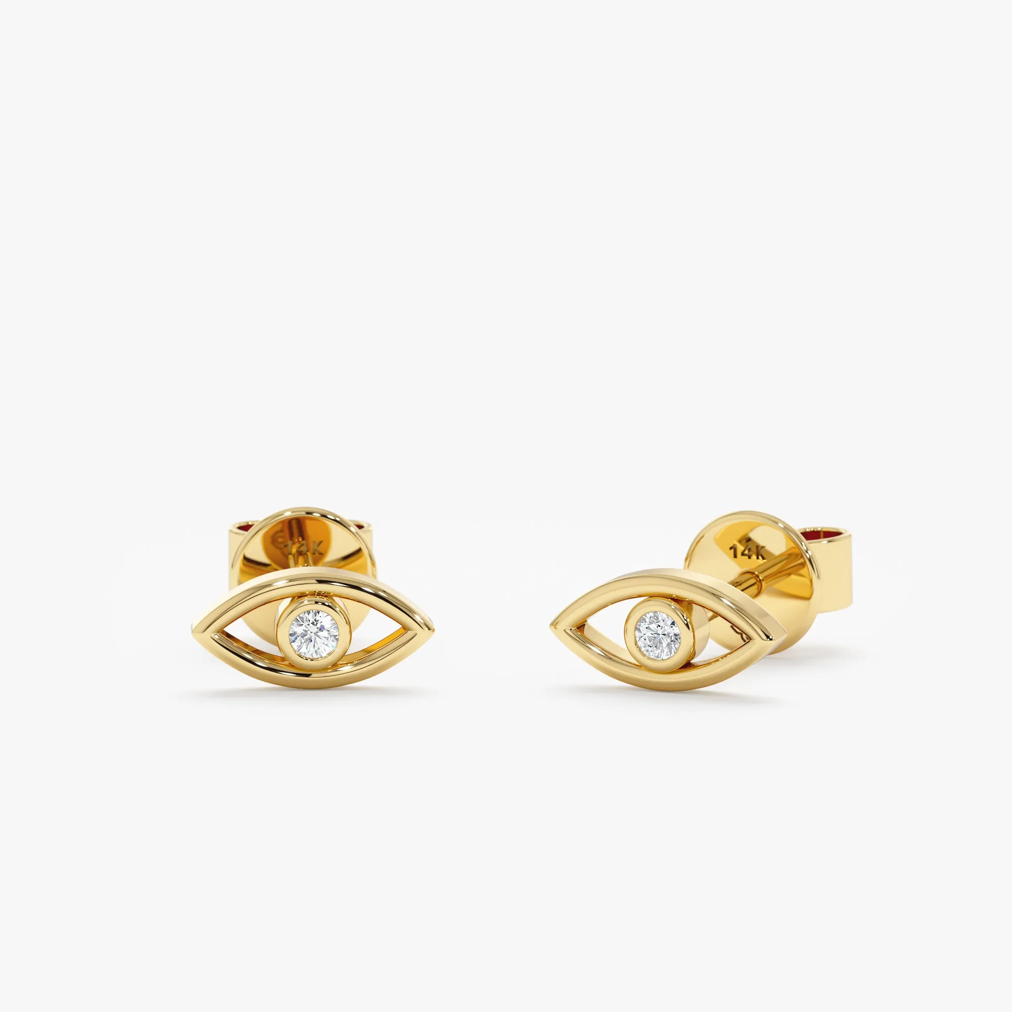 Evil Eye Diamond Studs, Elena