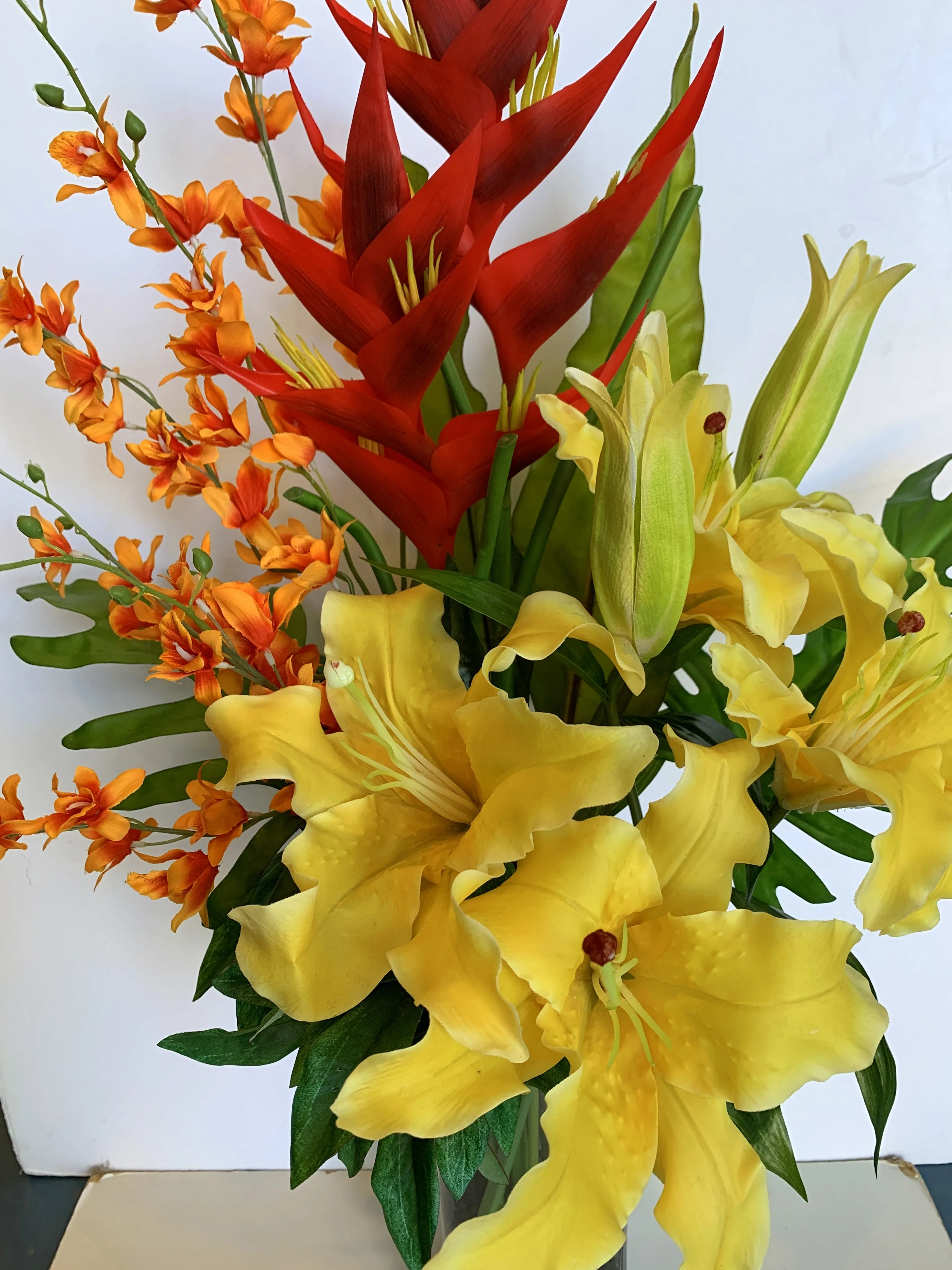 FA1002B - Vibrant Lilies Floral Arrangement 78cm Tall