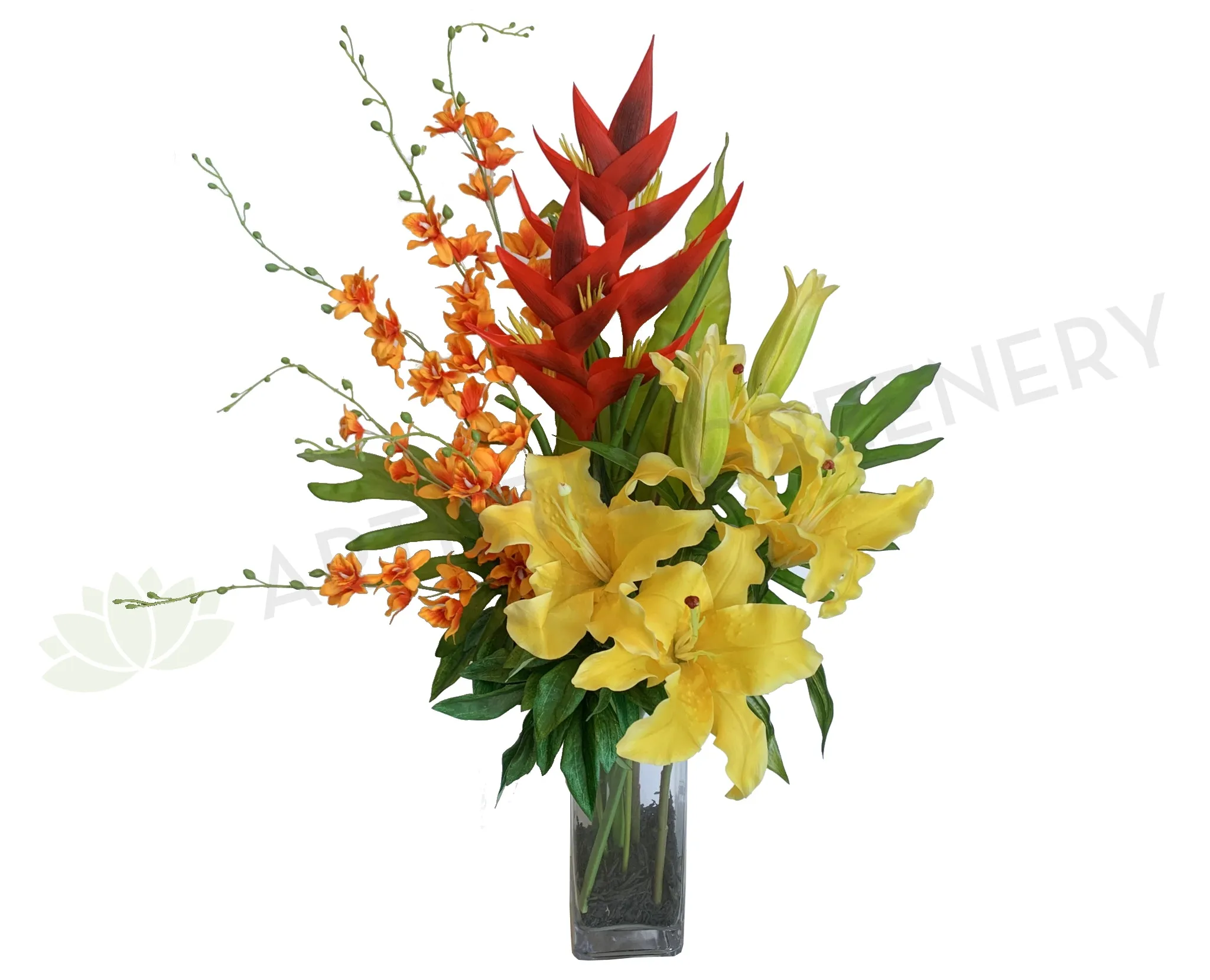 FA1002B - Vibrant Lilies Floral Arrangement 78cm Tall