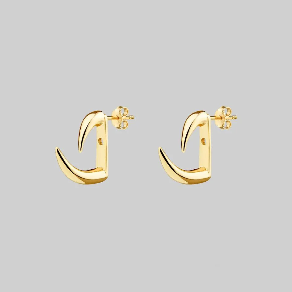 FAWN 2. Two Claw Talon Earrings - Gold