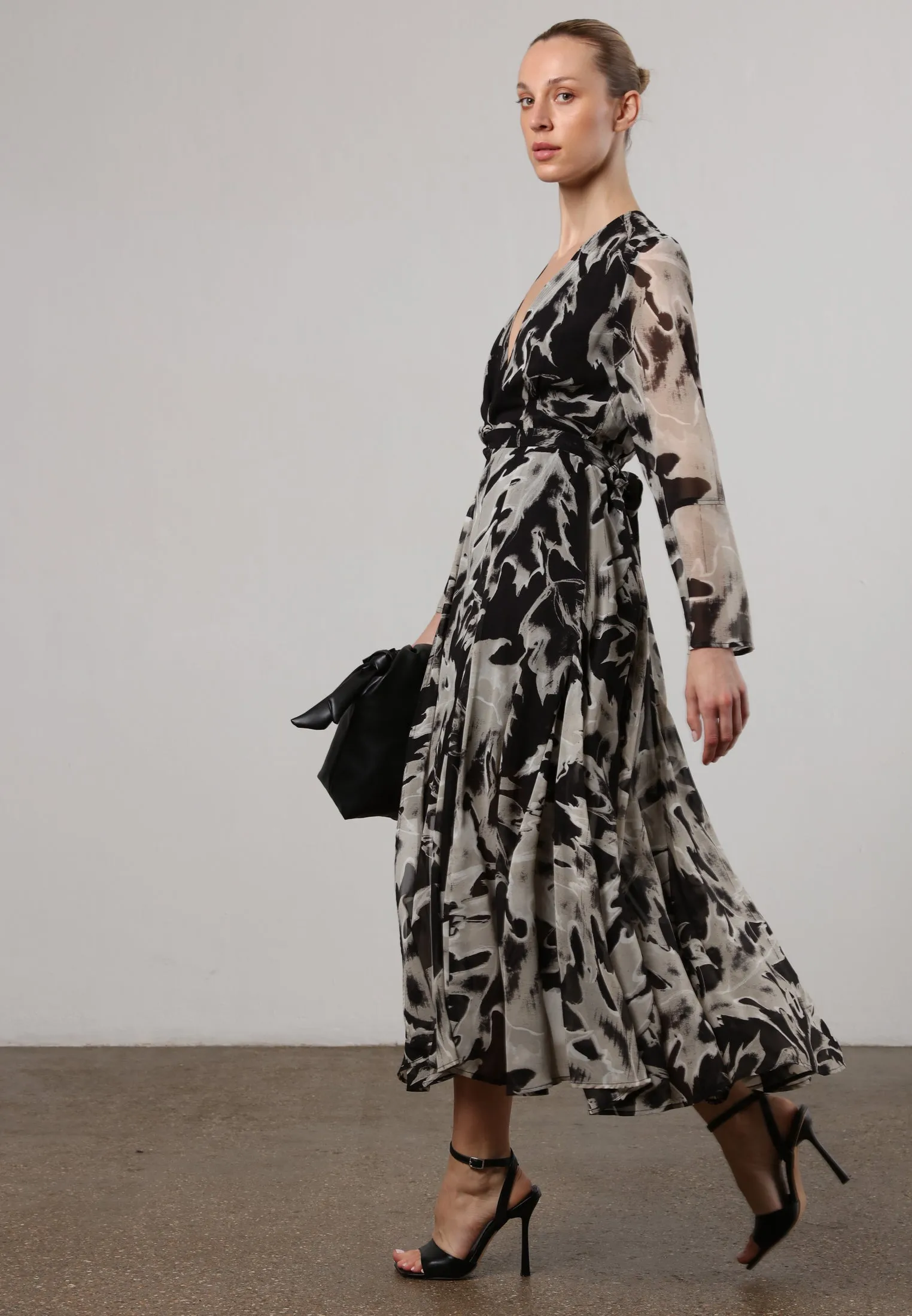 FLASH MAXI DRESS CAMO BLACK