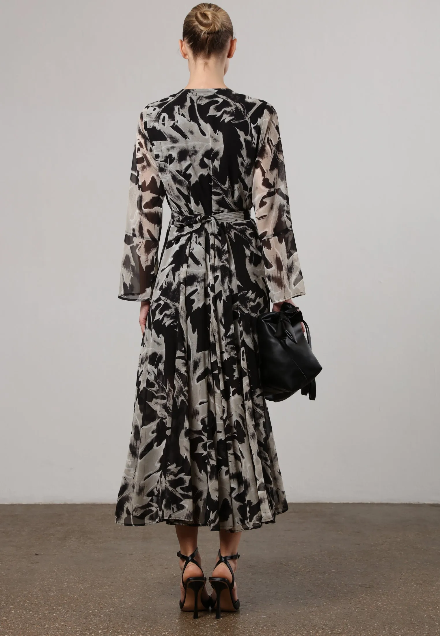 FLASH MAXI DRESS CAMO BLACK