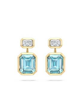 Florentine Aquamarine Yellow Gold Earrings