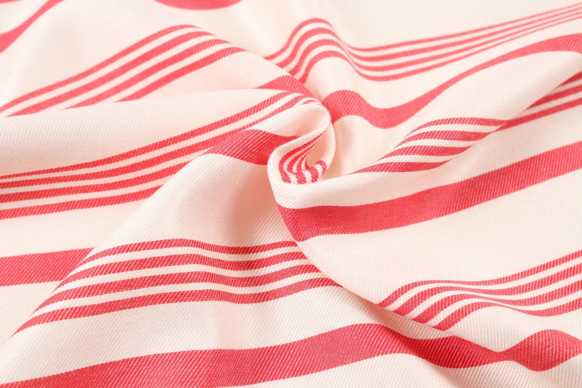 Fluid Cotton Blend - Red Stripes