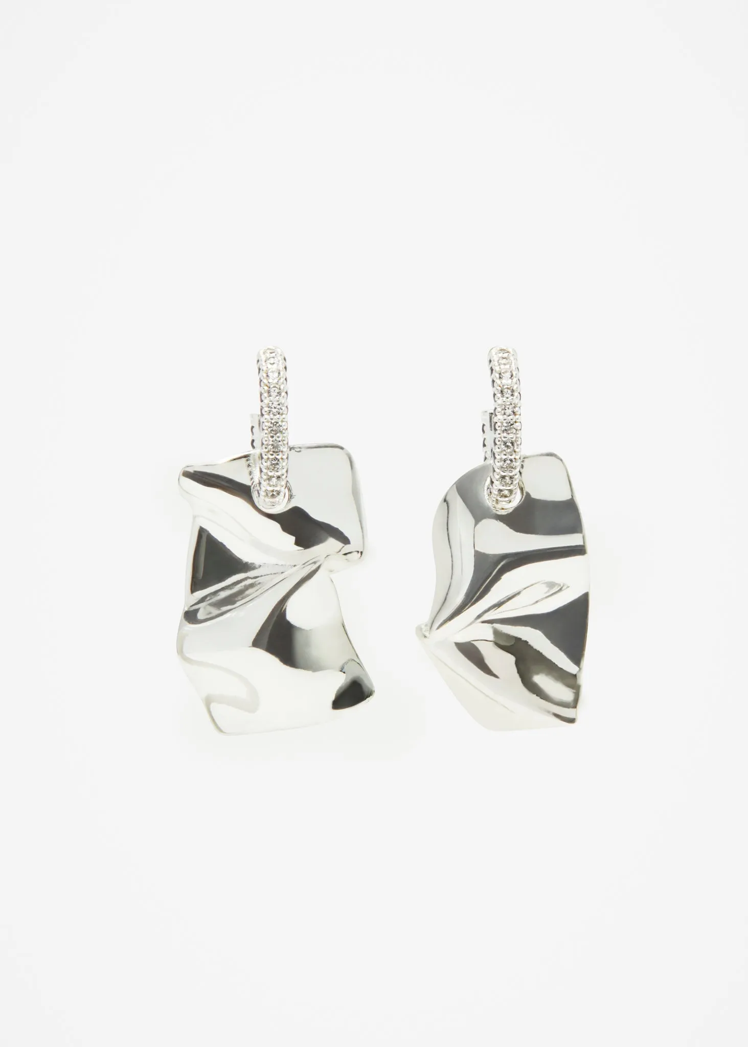 Folded Hoop Earring Maxi | Black and White