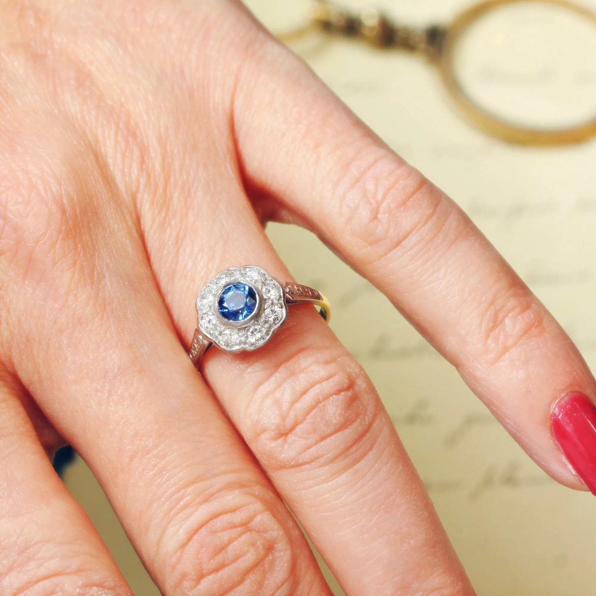 Fresh as a Daisy Sapphire & Diamond Cluster Ring