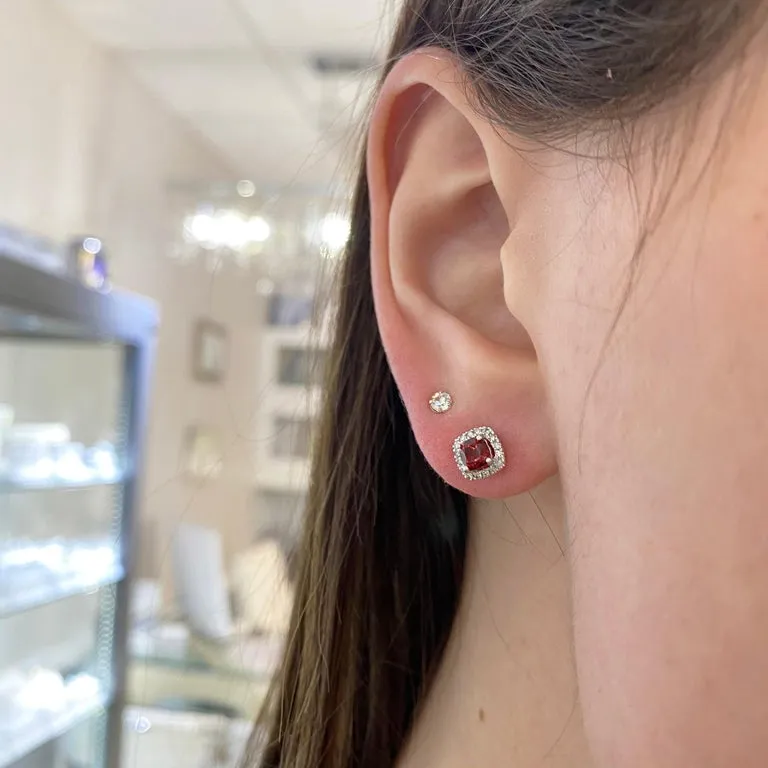 Garnet & Diamond Earrings