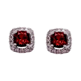 Garnet & Diamond Earrings