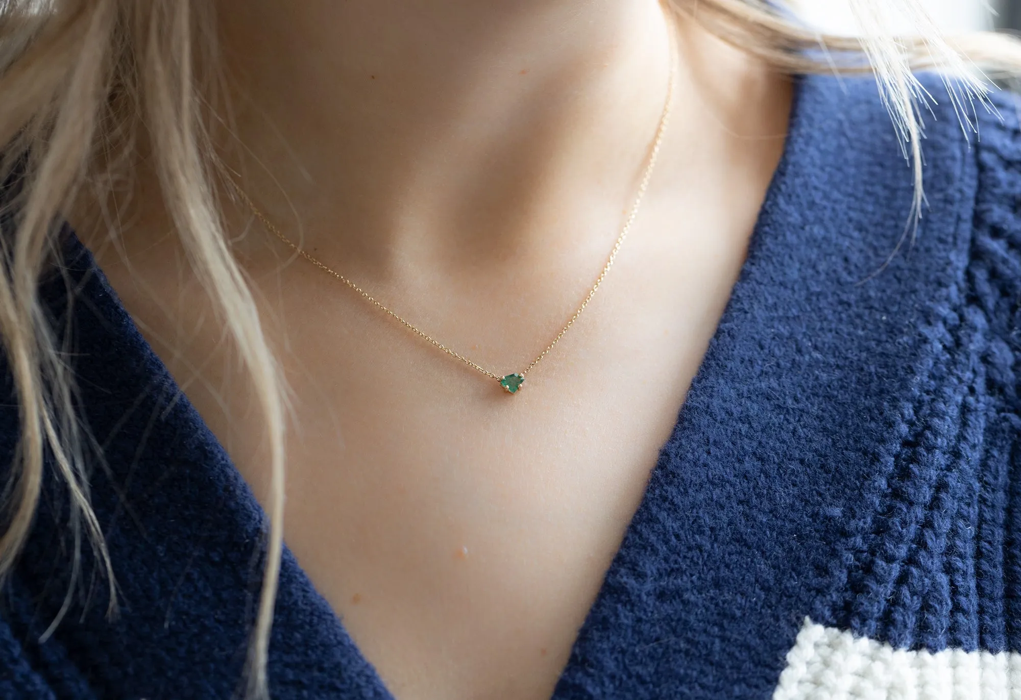 Geometric Emerald Necklace