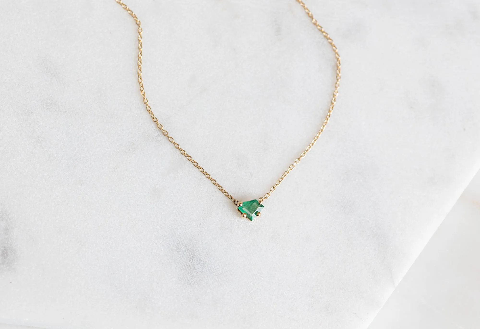 Geometric Emerald Necklace