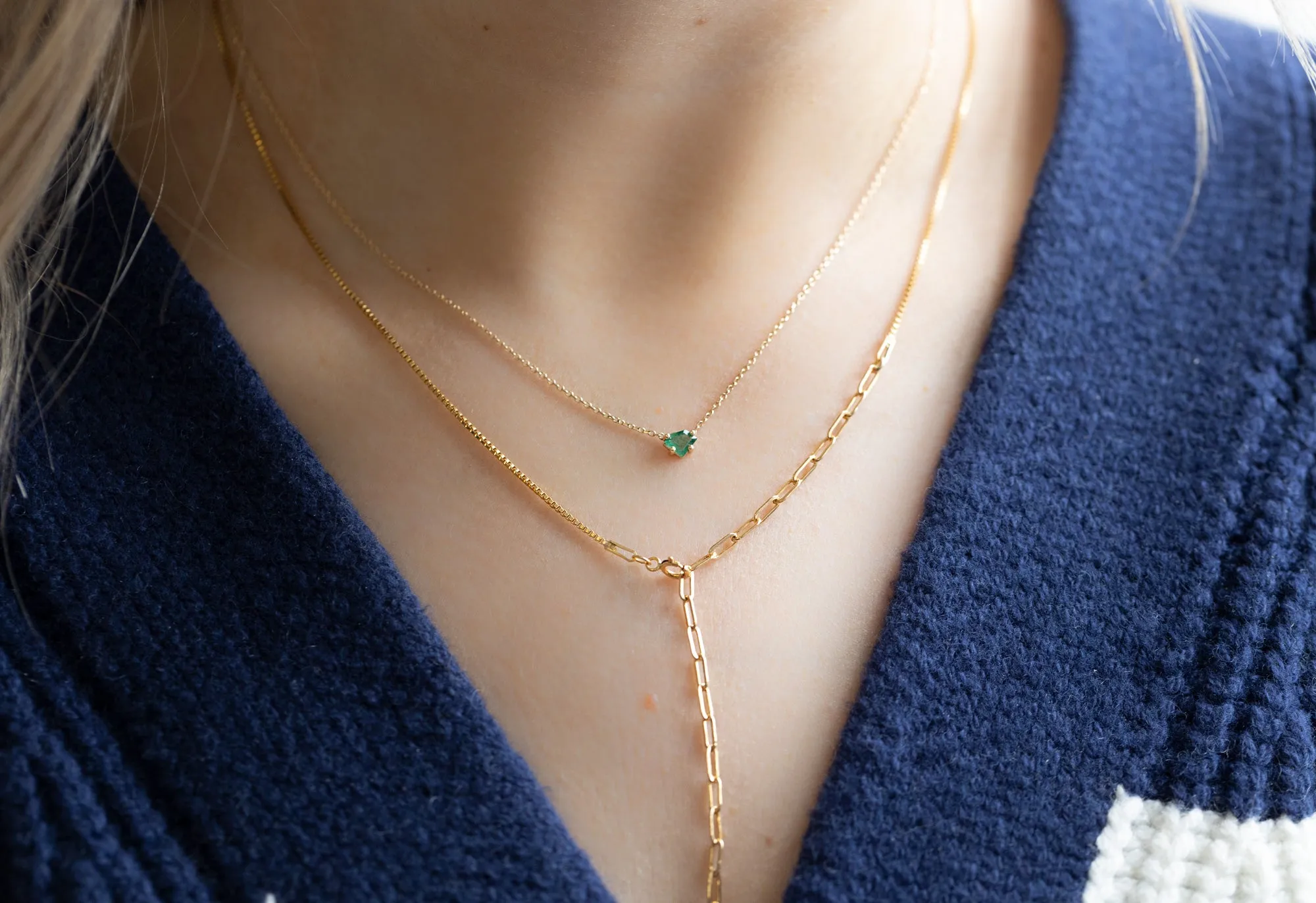 Geometric Emerald Necklace