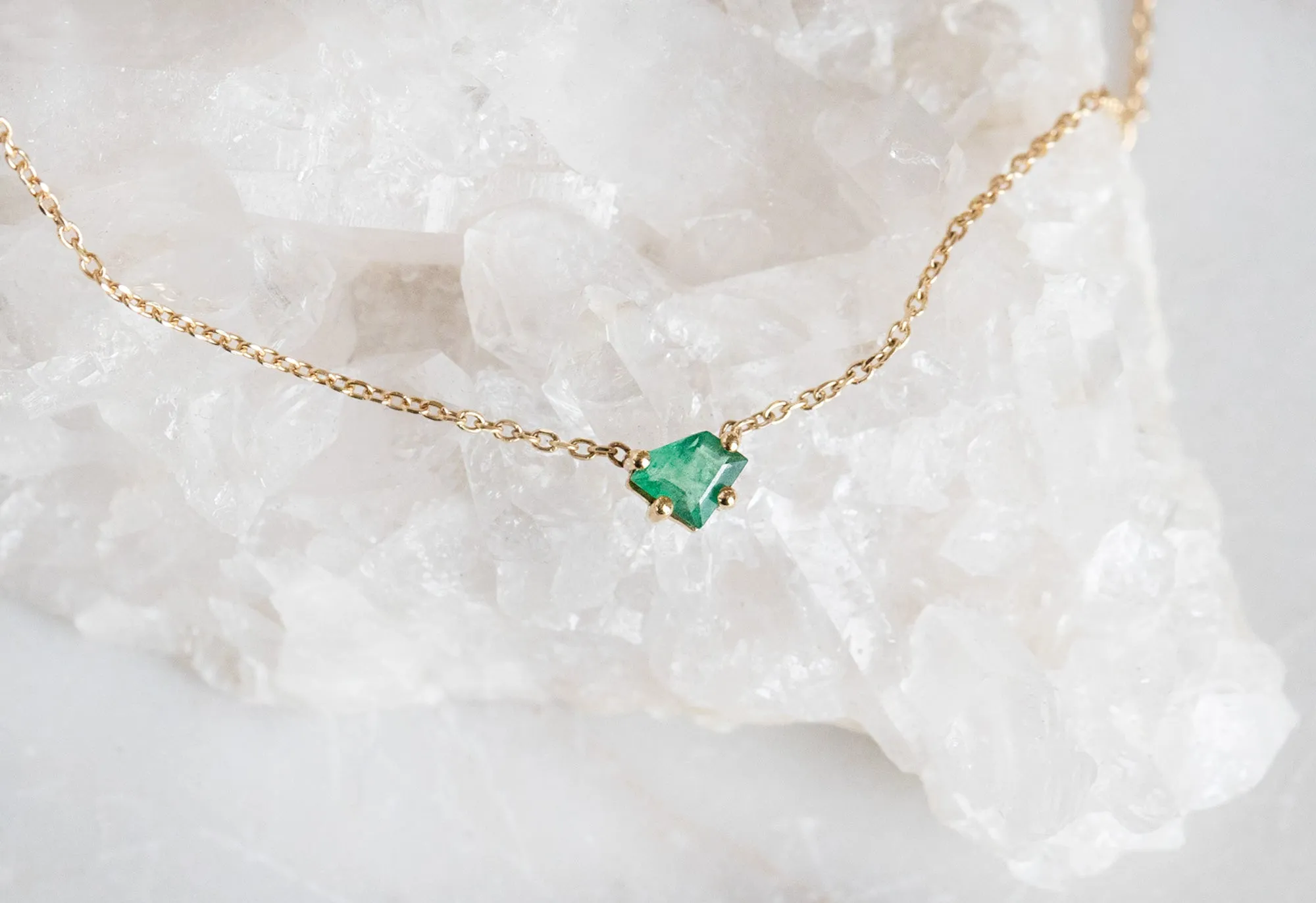 Geometric Emerald Necklace