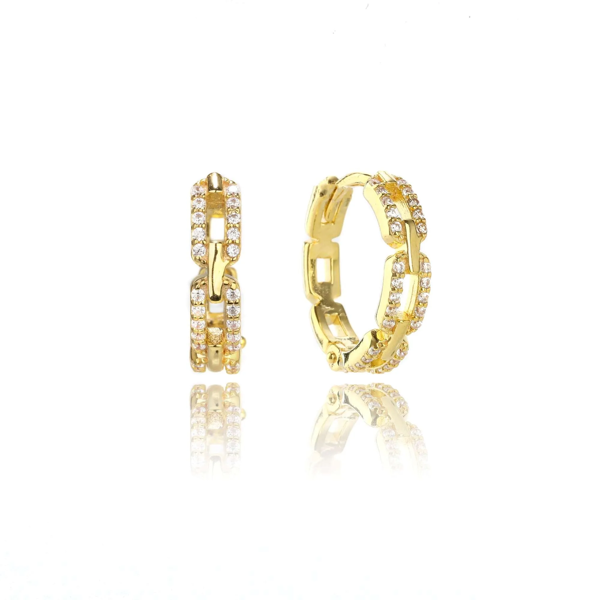 Georgini Goddess Link Hoop Earrings- Gold