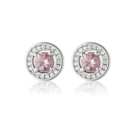 Georgini Milestone Morganite Nano & White Cz Halo Earrings