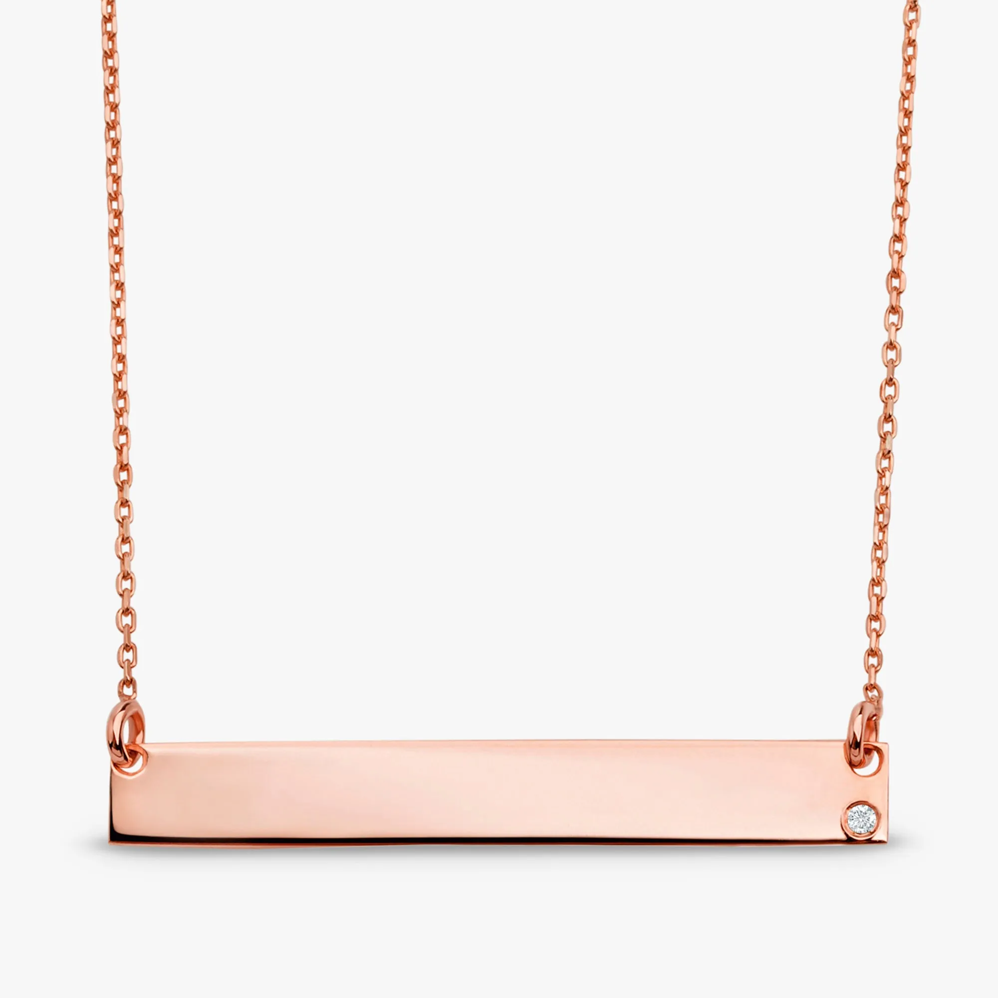 Gold & Diamond Bar Necklace, Blanca