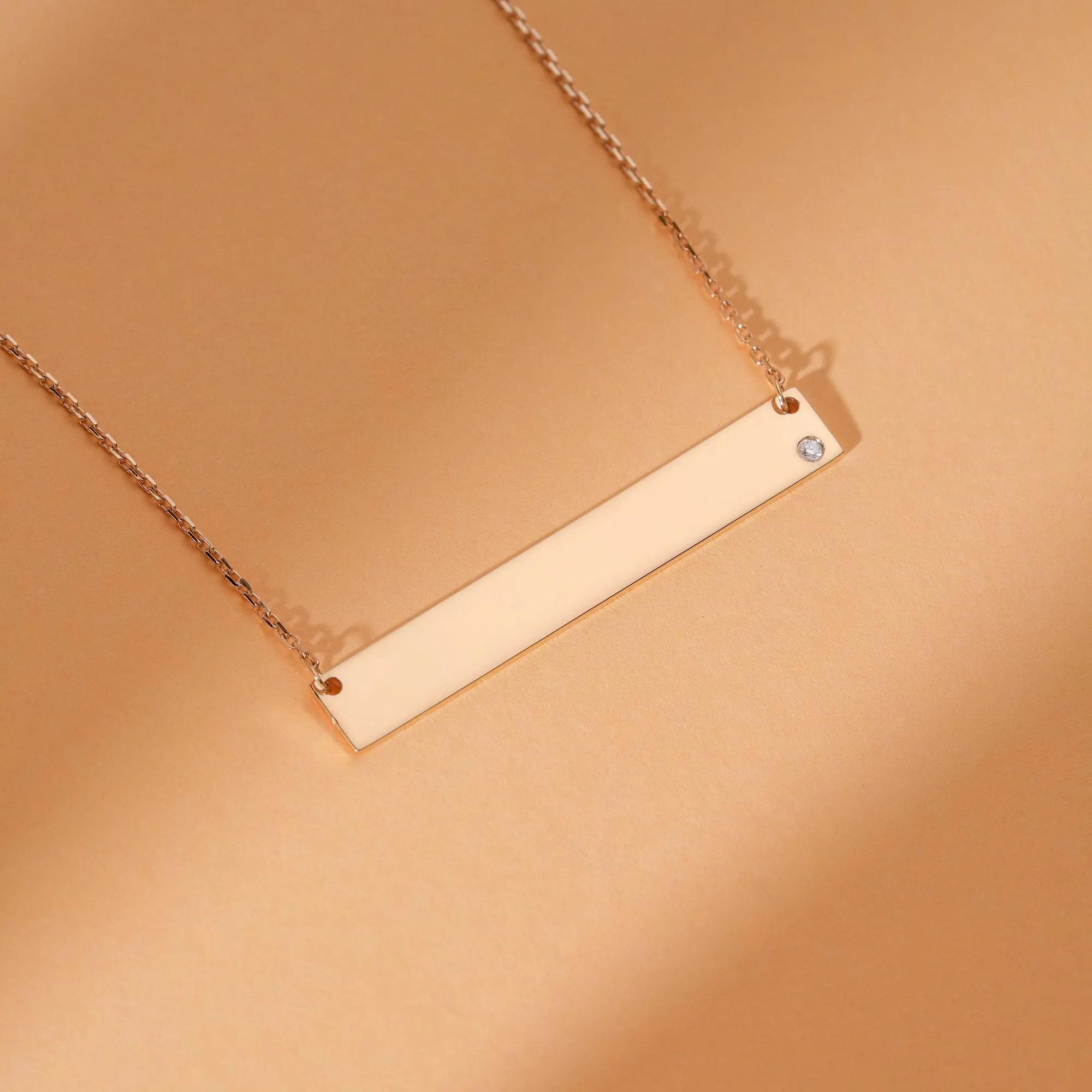 Gold & Diamond Bar Necklace, Blanca