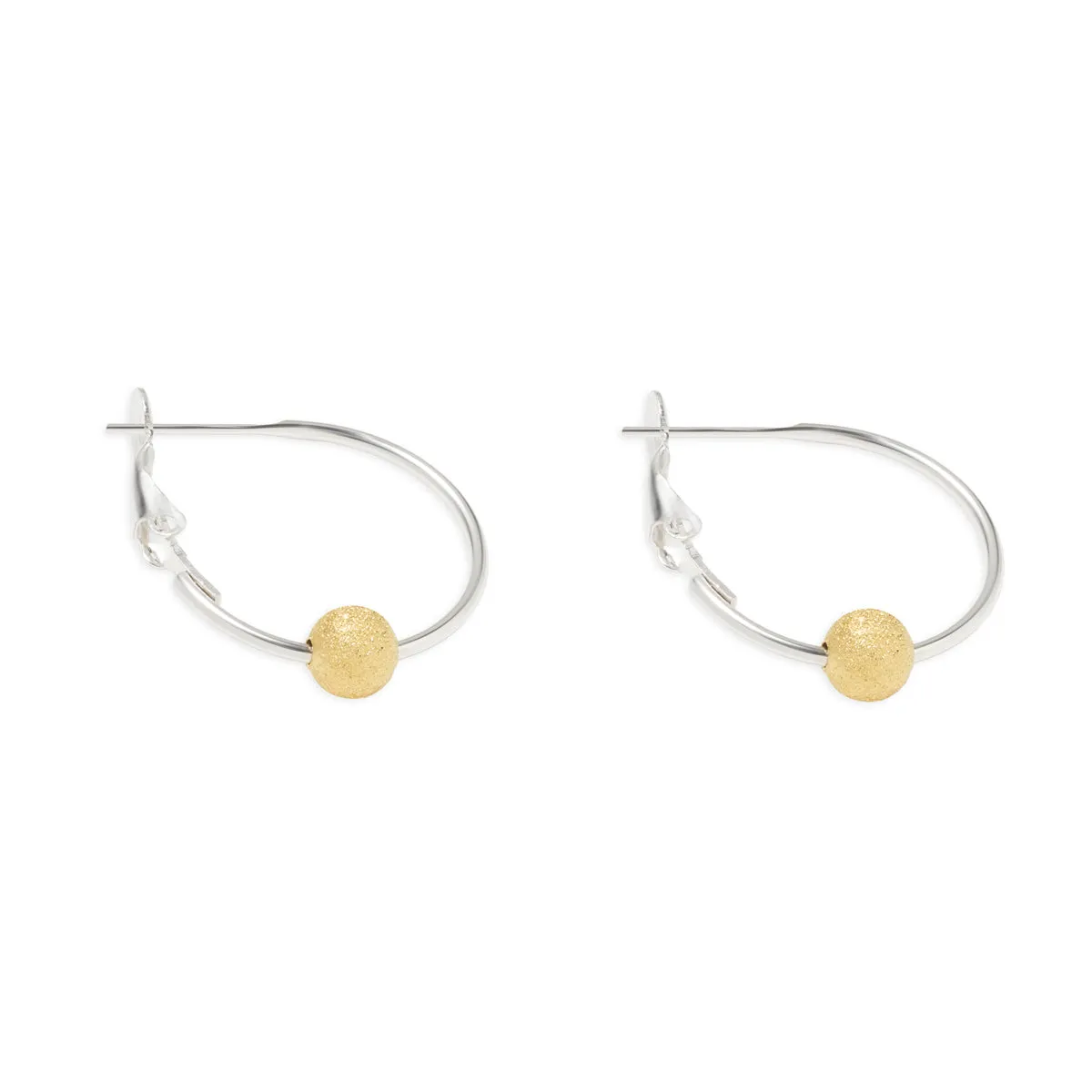 Gold Bead Hoop Earrings