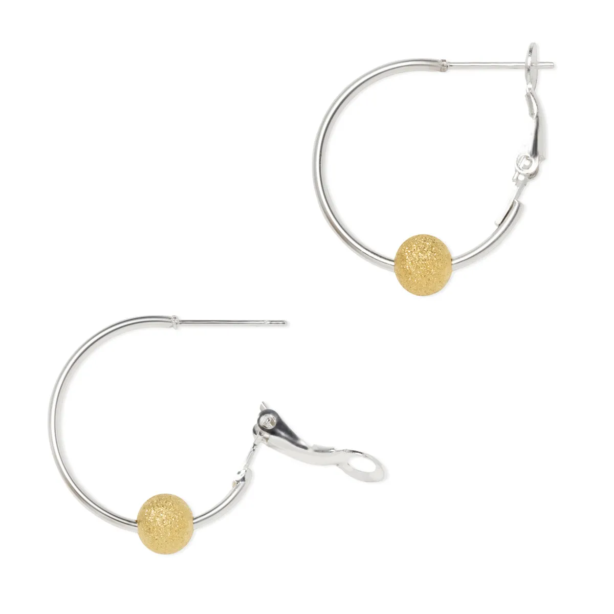 Gold Bead Hoop Earrings