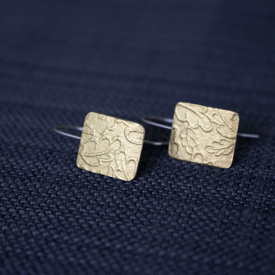 Golden Oak Tag Drop Earrings