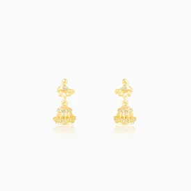 Golden Peacock Jhumki Earrings