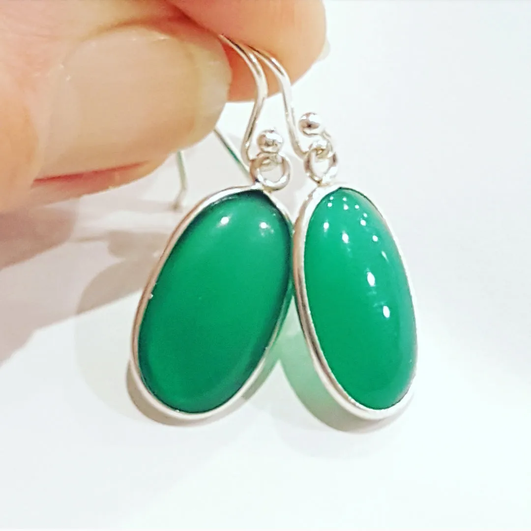 Green Onyx stone earrings