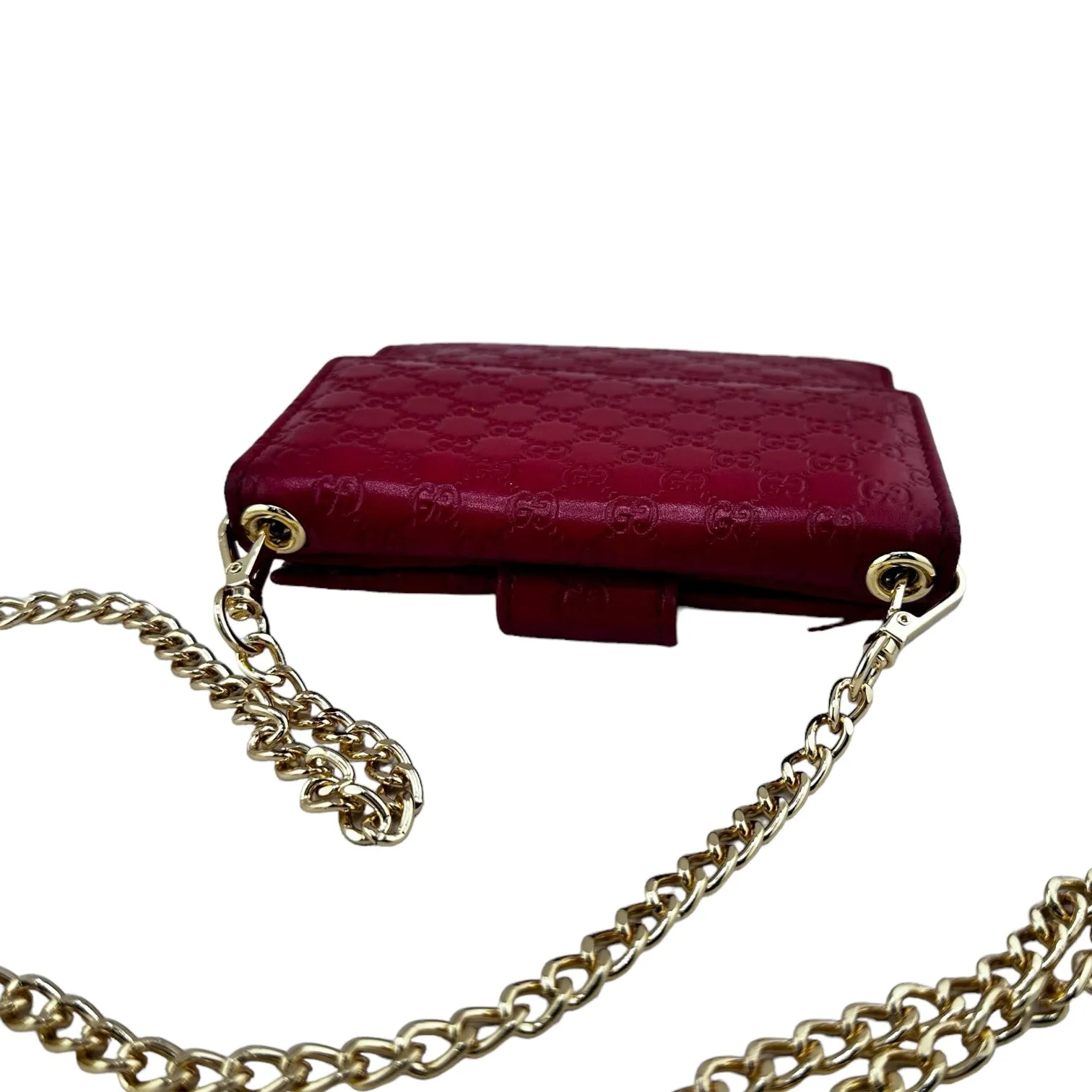 GUCCI Micro Guccissima Compact Wallet with Chain