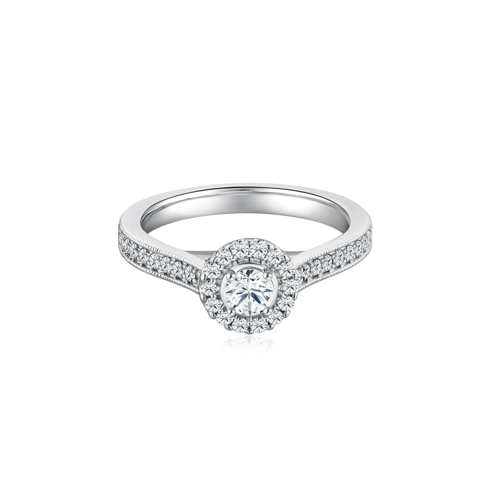 Halo Cluster Diamond Ring