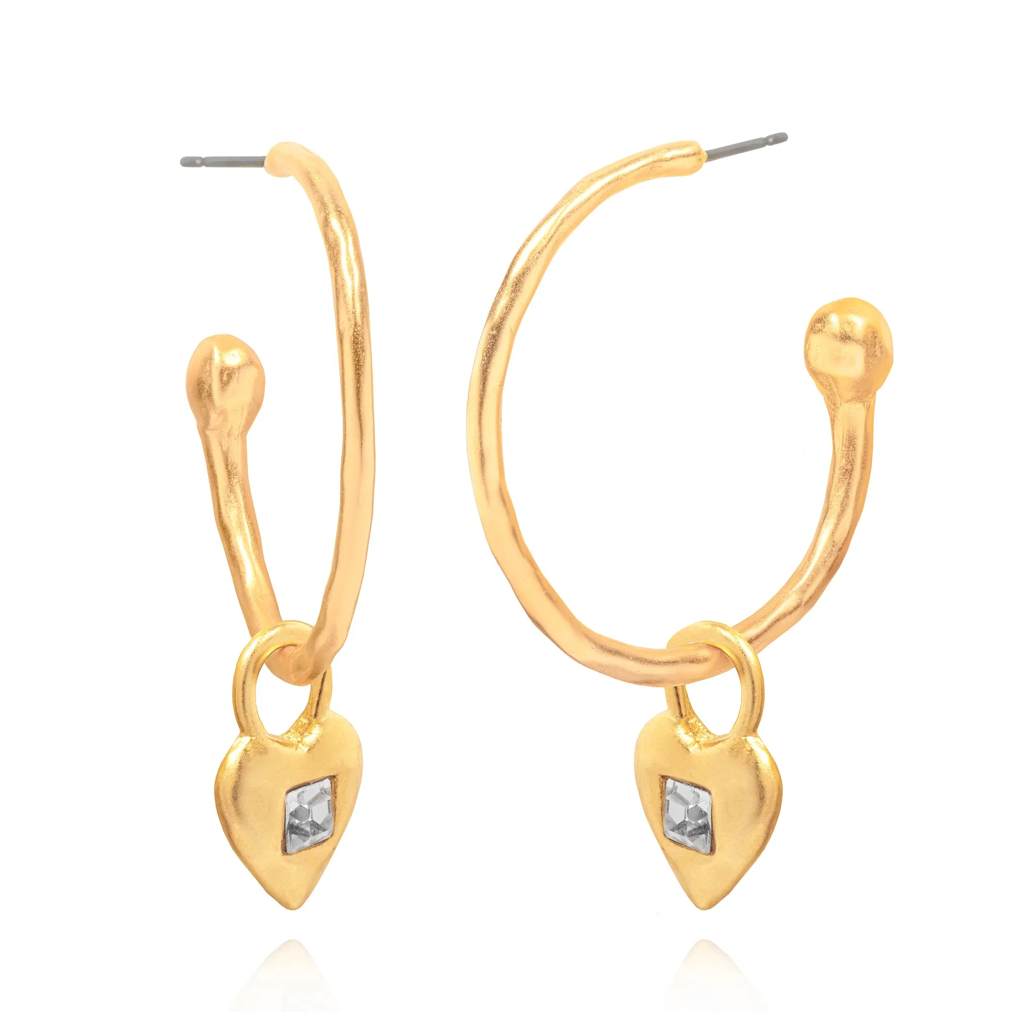 Heart Charm Hoop Earrings