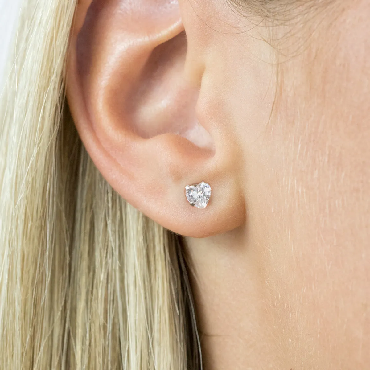 Heart Crystal Small Stud Earrings