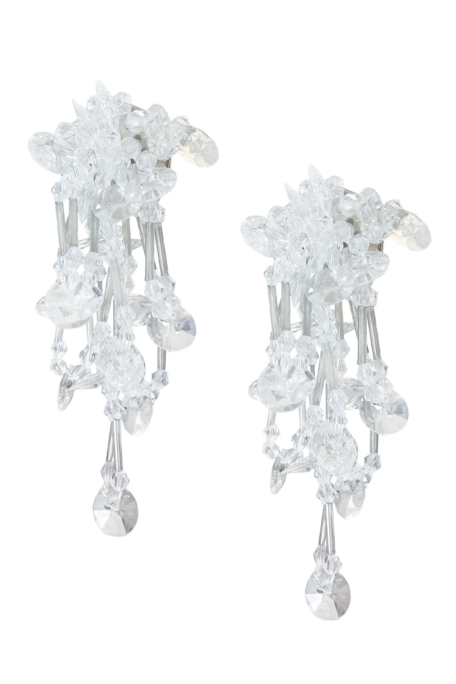 Helene White Flower Drop Earrings