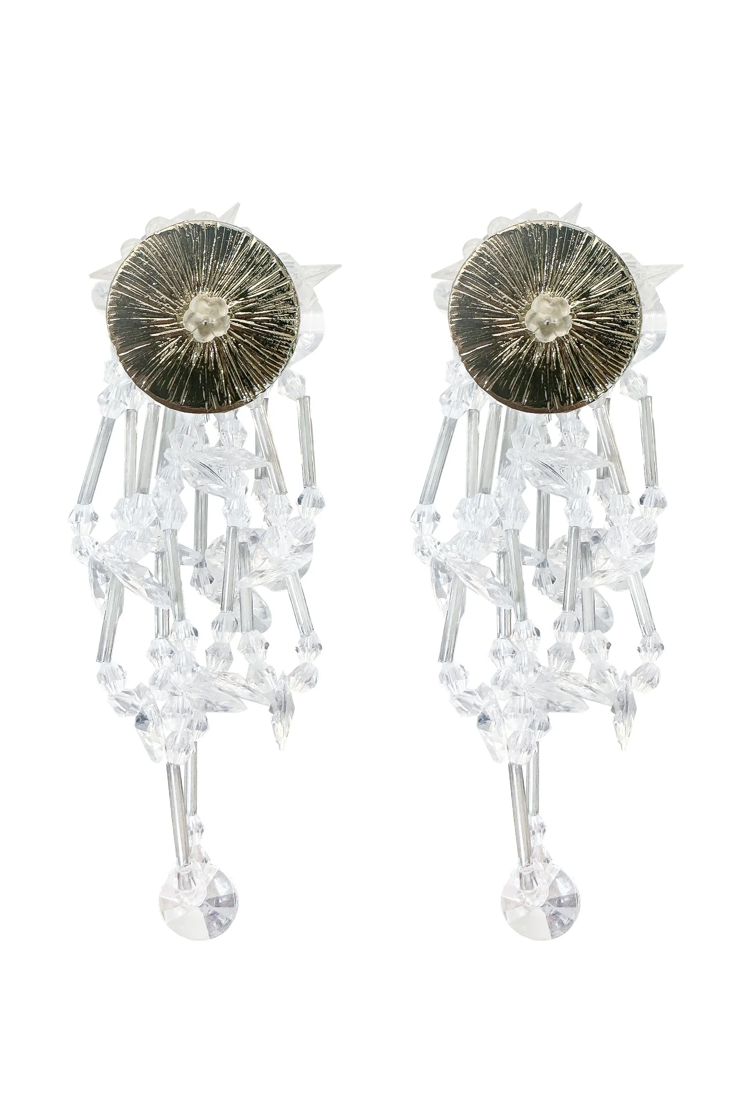 Helene White Flower Drop Earrings