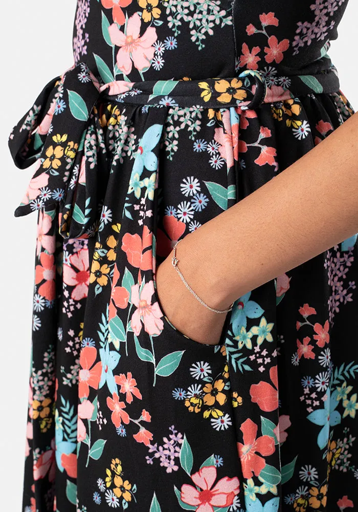 Hilary Floral Print Midi Dress