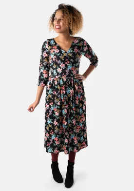 Hilary Floral Print Midi Dress