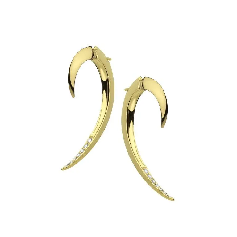 Hook Earrings - Yellow Gold Vermeil & Diamond