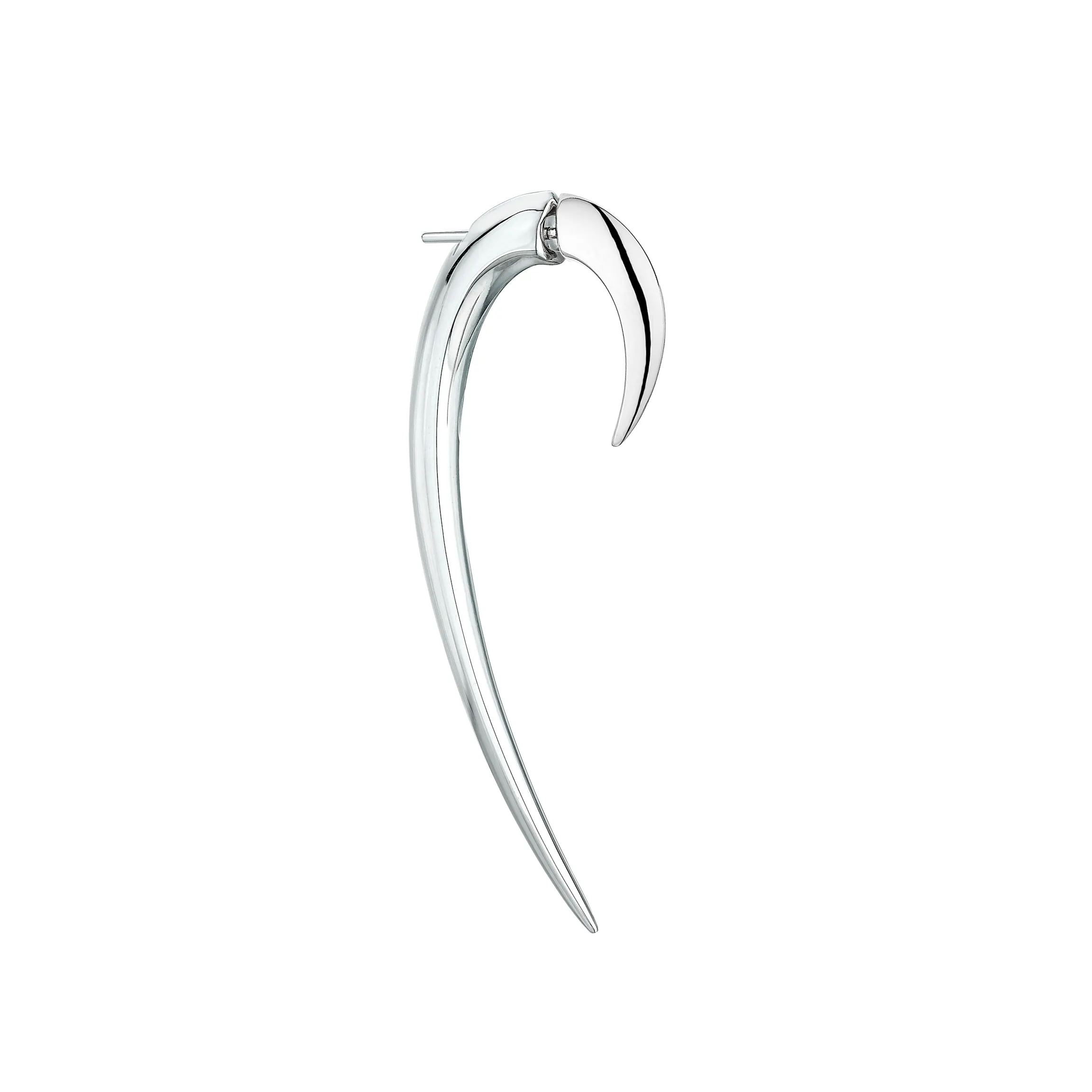 Hook Single Size 2 Earring - Silver