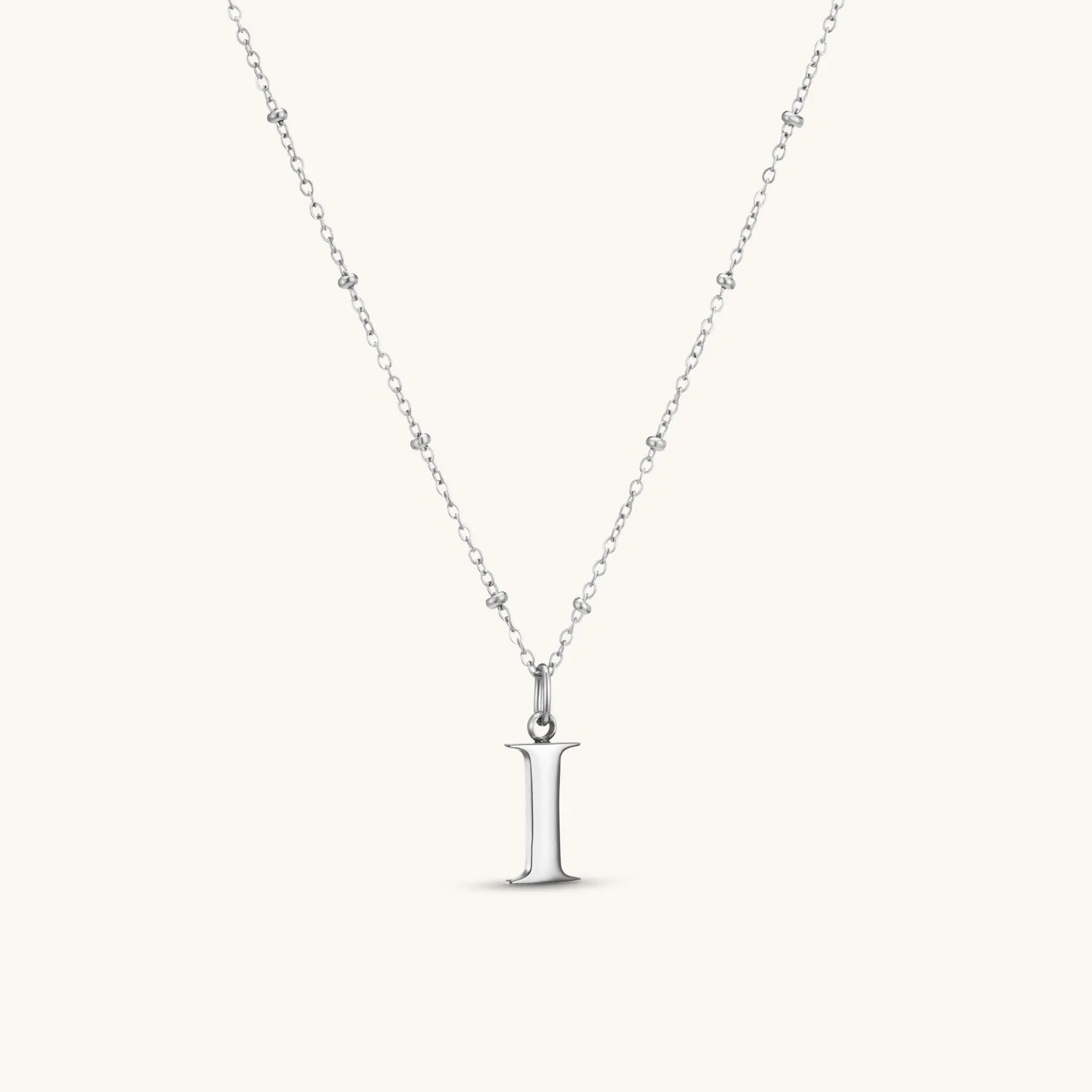 I Initial Pendant Necklace In Silver