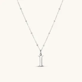 I Initial Pendant Necklace In Silver