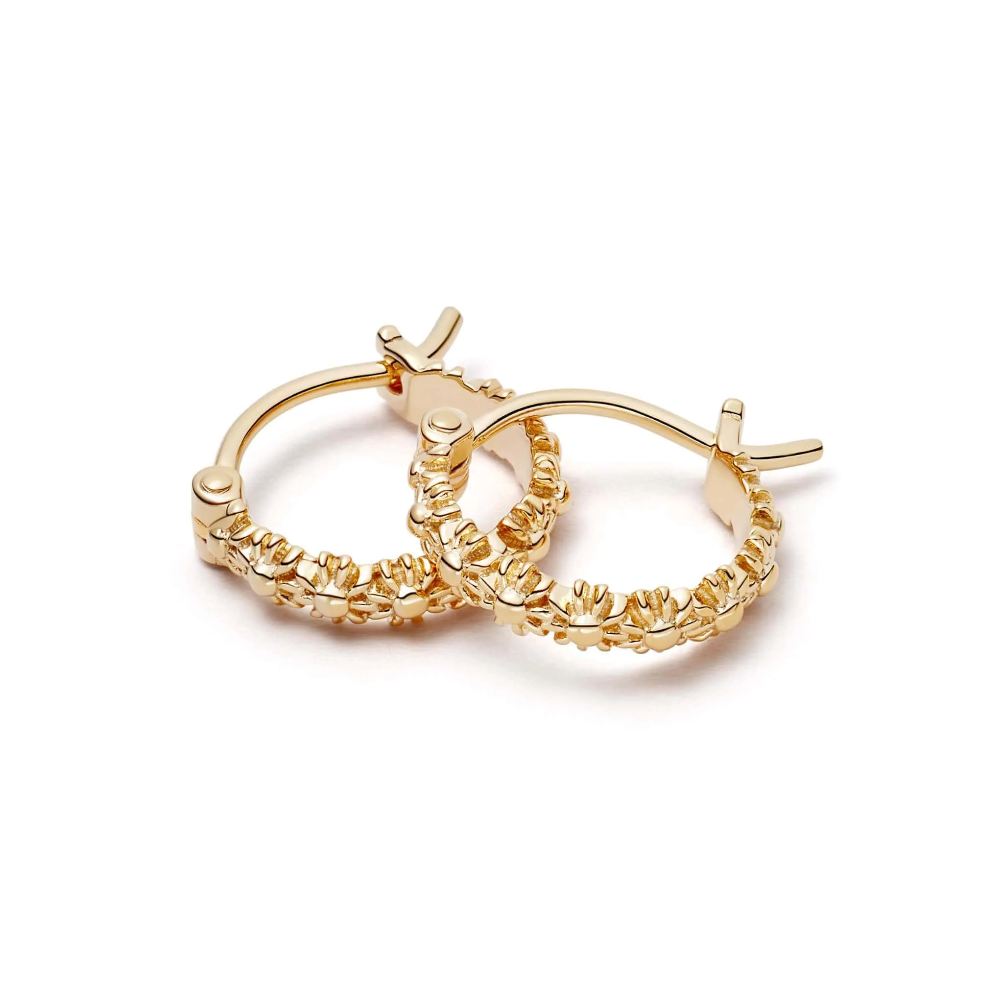 Iota Daisy Hoop Earrings 18ct Gold Plate