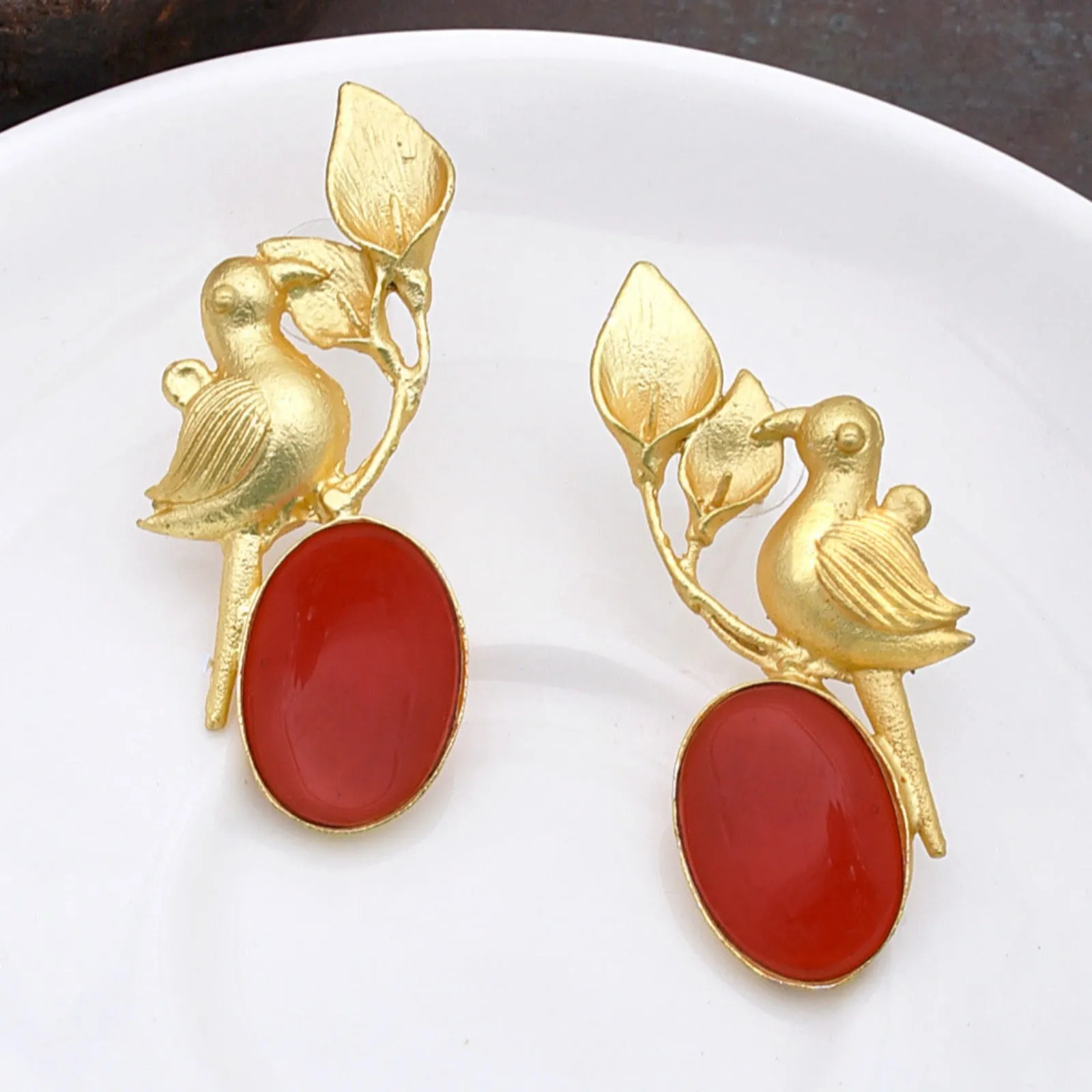 Jack Bird Matte Gold Studs