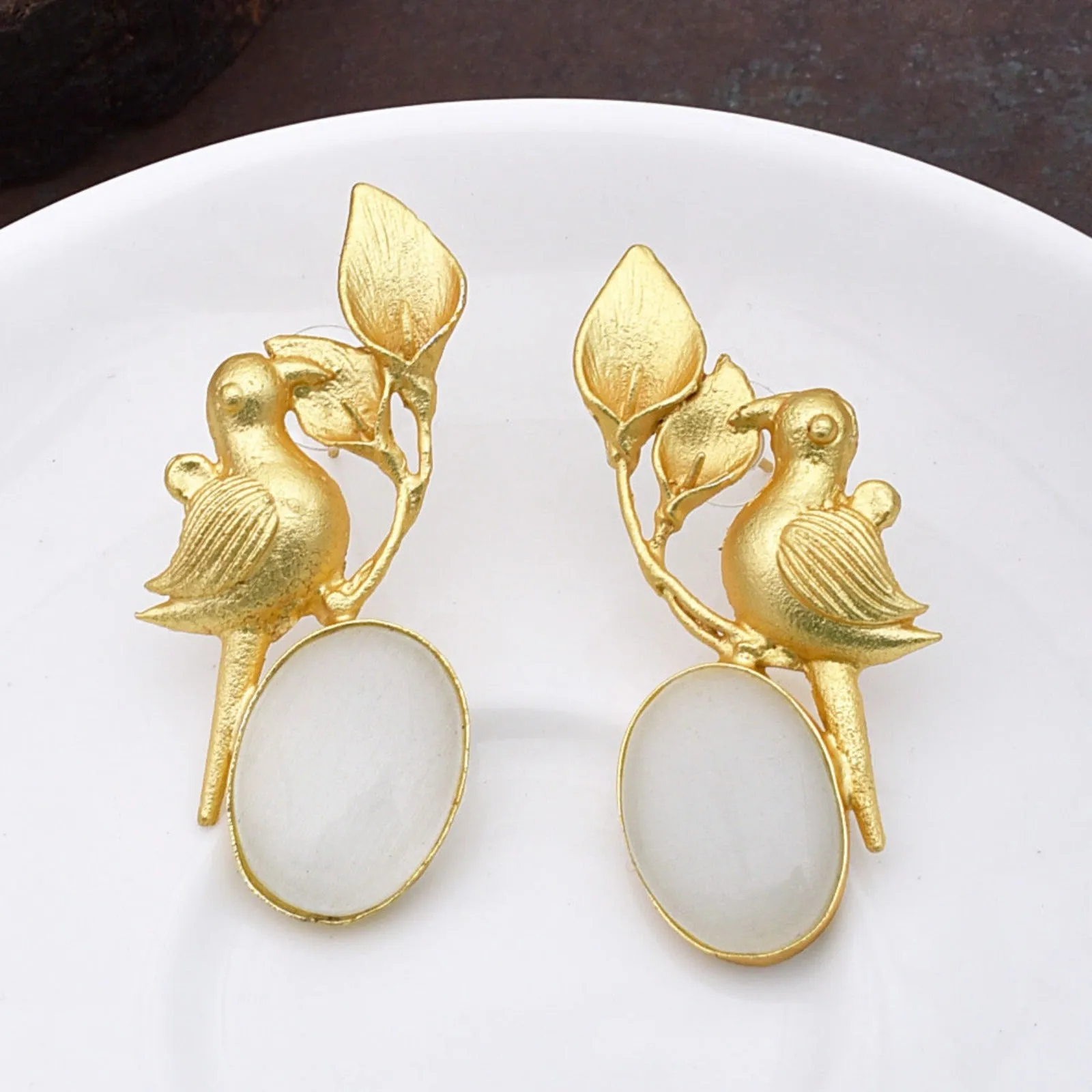 Jack Bird Matte Gold Studs