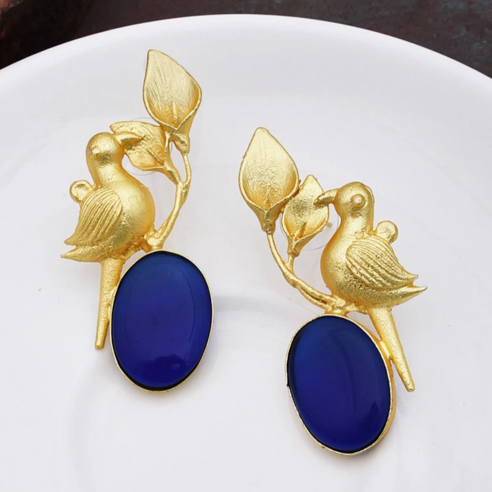 Jack Bird Matte Gold Studs