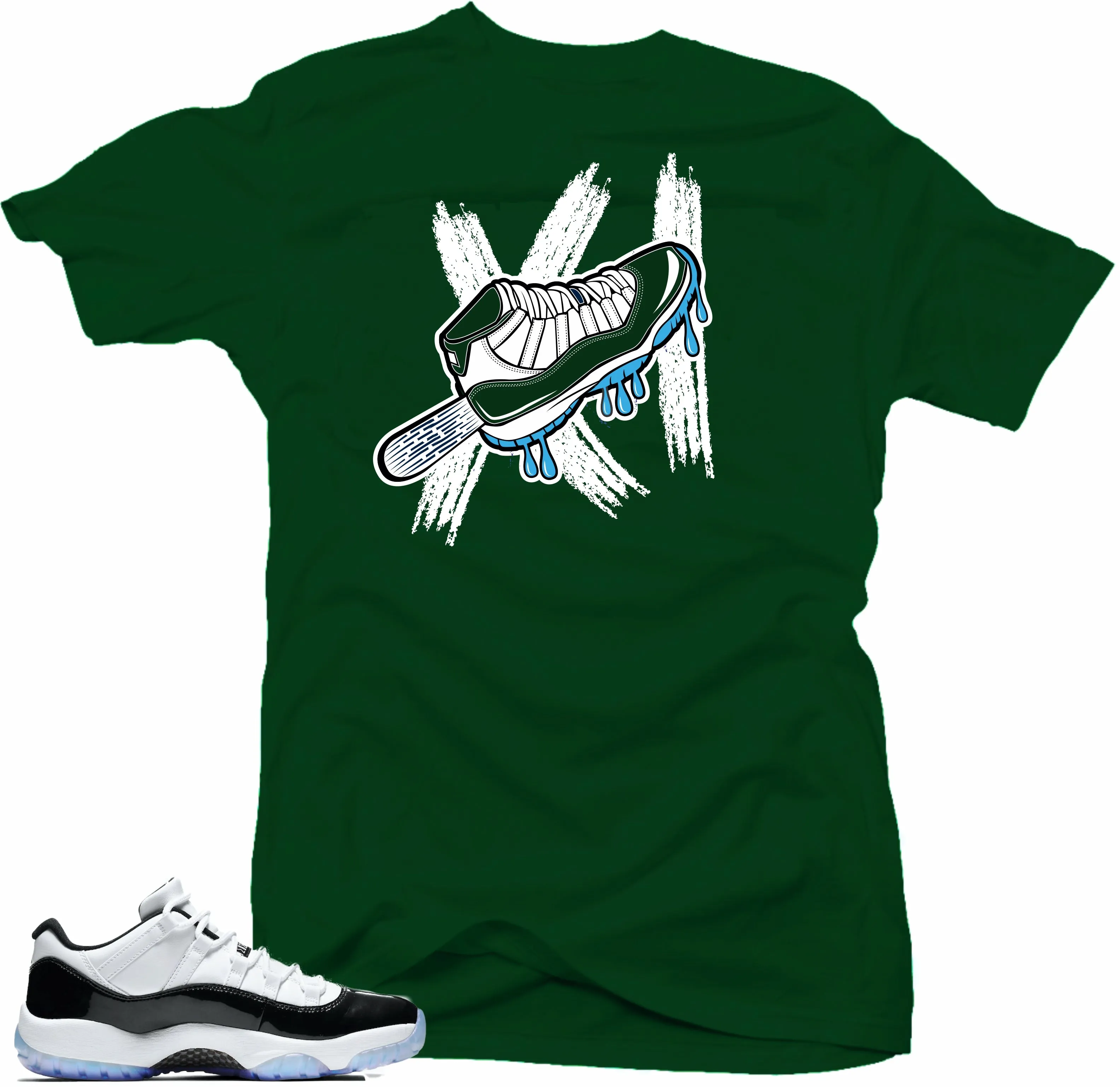 Jordan 11 low Emerald Shirt- ICE Green Tee