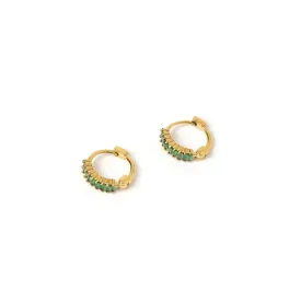 Khloe Gold Earrings - Emerald