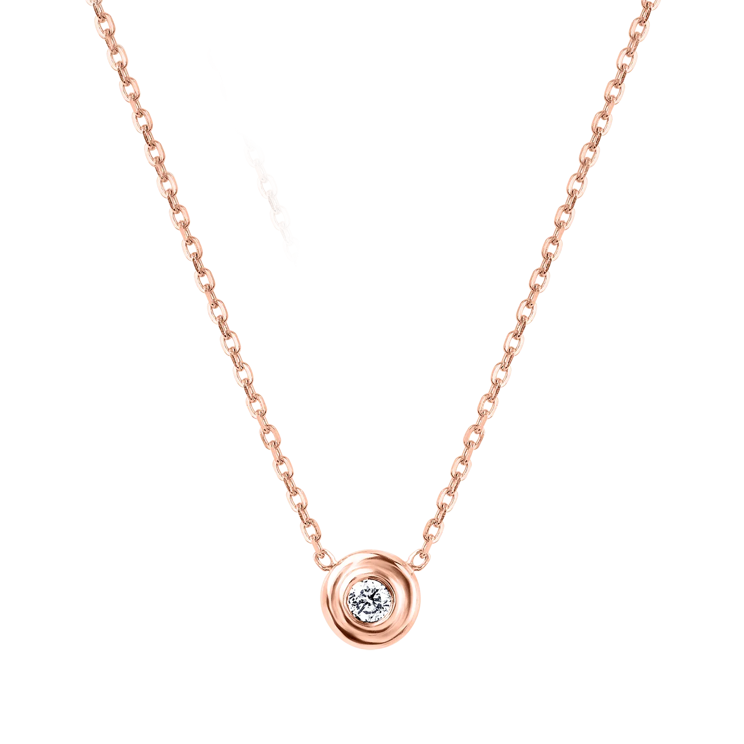 Kids Step Bezel Solitaire Necklace