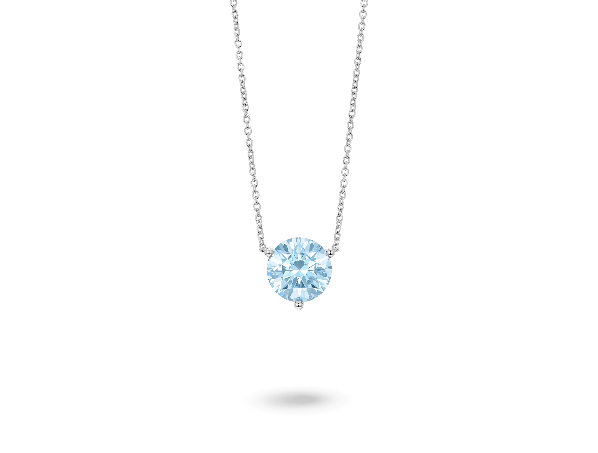 Lab-Grown Diamond 2ct. Round Brilliant Solitaire Pendant | Blue